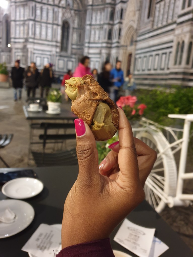 Italian desserts, cannoli, pistachio, Florence, cathedral